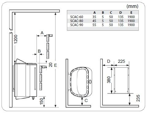 Piec do sauny elektryczny SAWO Scandia Combi NS Trendline 9kW