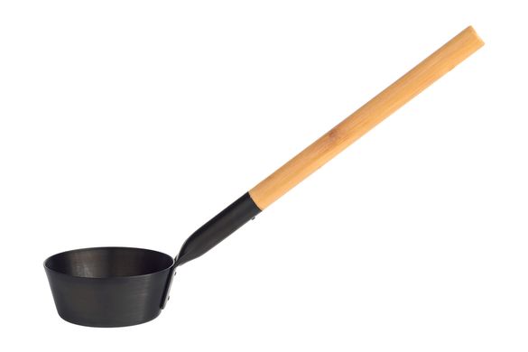 Rento Aluminium Ladle With Bamboo Handle, Black