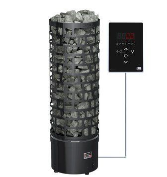 SAWO Aries Round Black 3HE Ni2 Premium 3P-1P 9 kW