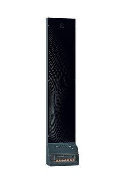 SAUNUM Base patterned glass / black with LED