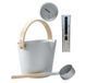 Helo Brilliant Sauna Set (Thermometer, Hourglass, Bucket & Ladle), Silver