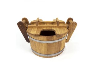 Wooden bucket with lid, 23 L Oak