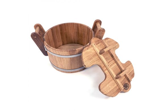 Wooden bucket with lid, 23 L Oak