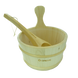 GREUS pine set (4 l bucket + ladle) with plastic insert