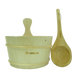 GREUS pine set (4 l bucket + ladle) with plastic insert