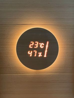 Thermohygrometer with illumination Cariitti Aspectu round Birch