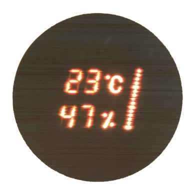 Thermohygrometer with illumination Cariitti Aspectu round Birch