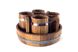 Wooden set of 4 cups 0.5L + tray